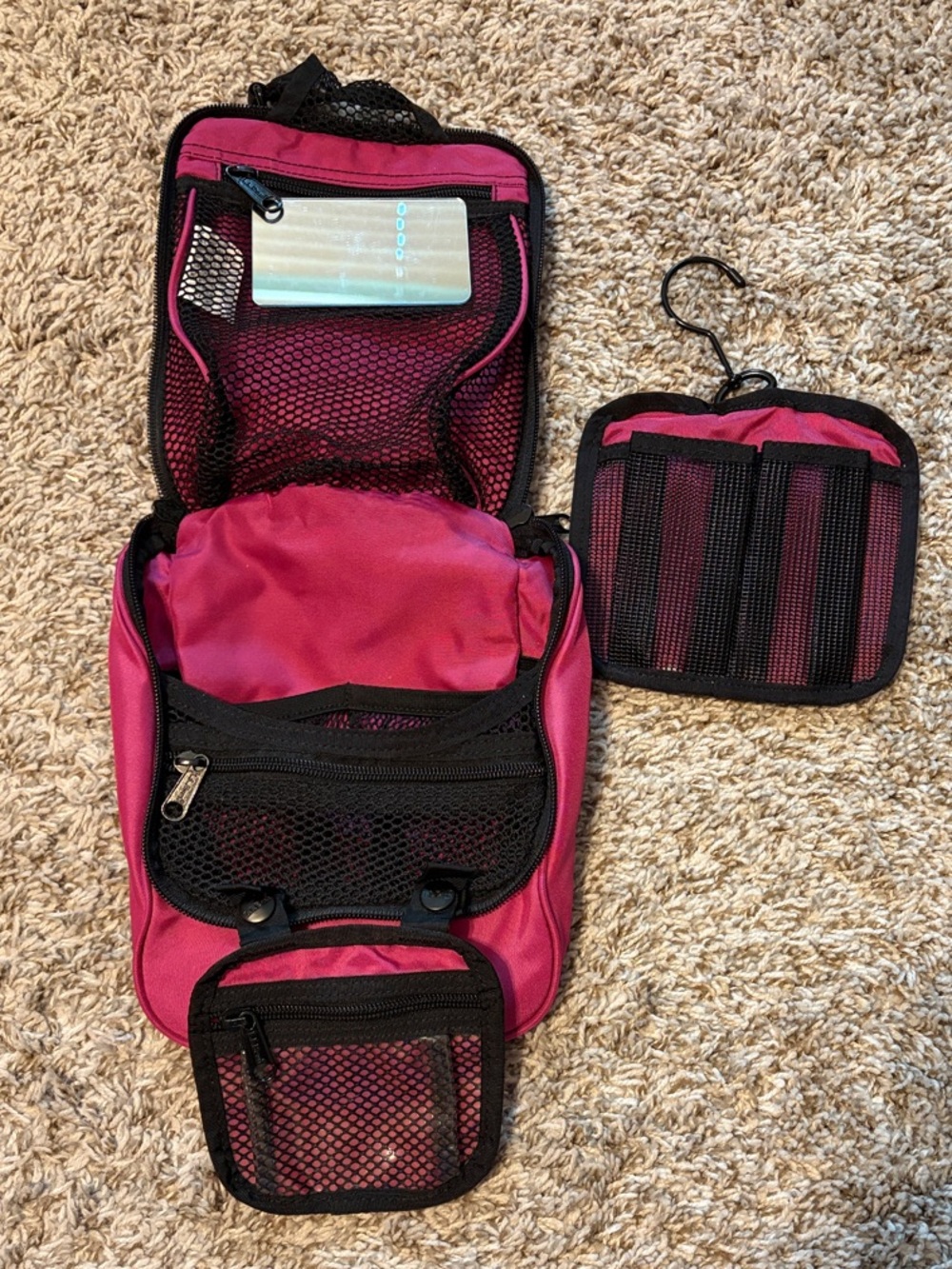 L.L. Bean Hot Pink Travel Pouch with Top Handle - Picture 3 of 4